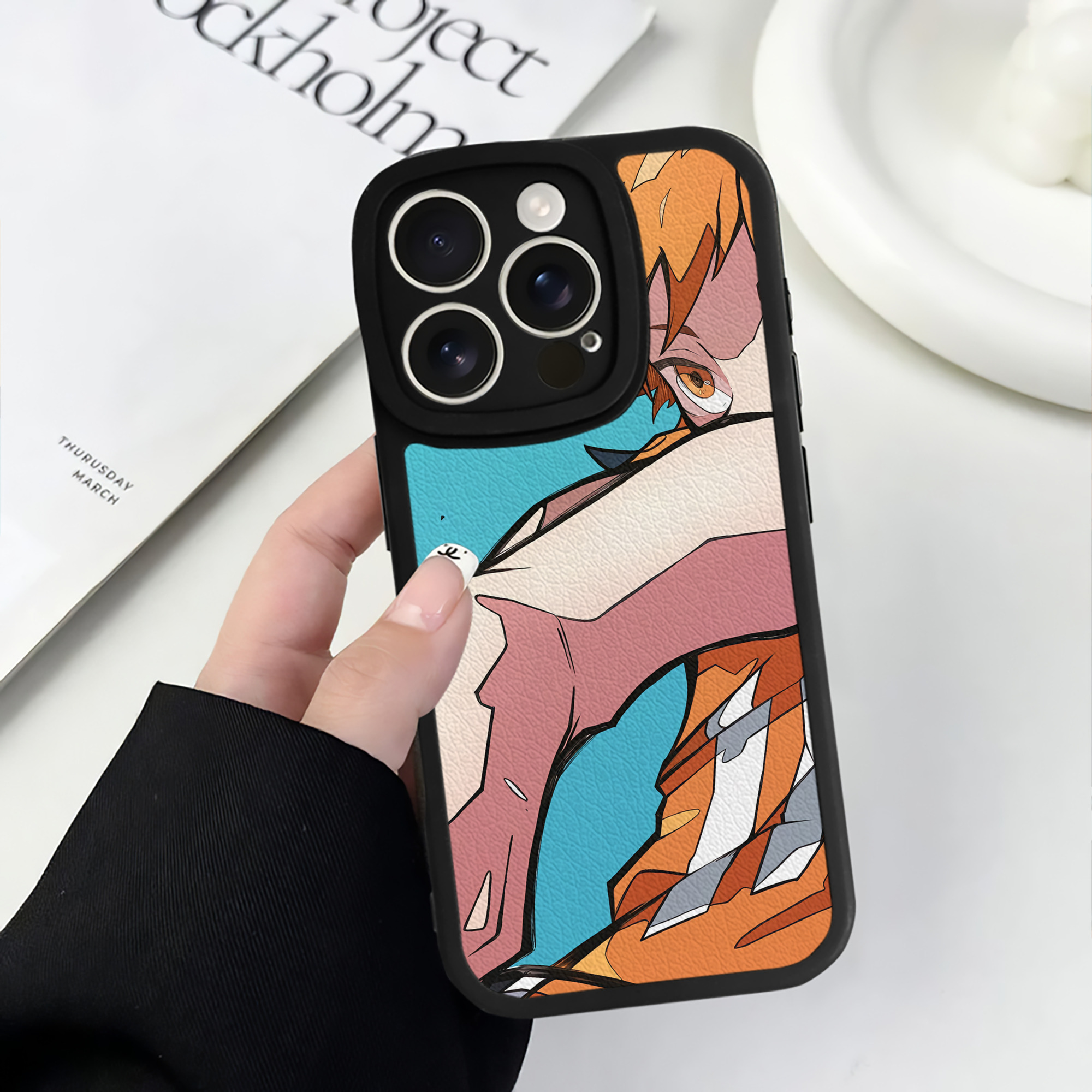 （画像用） ハイキュー!! Haikyu!! 【iPhone 16シリーズ対応】シリコンスマホケース（レザー調） 材質：シリコン